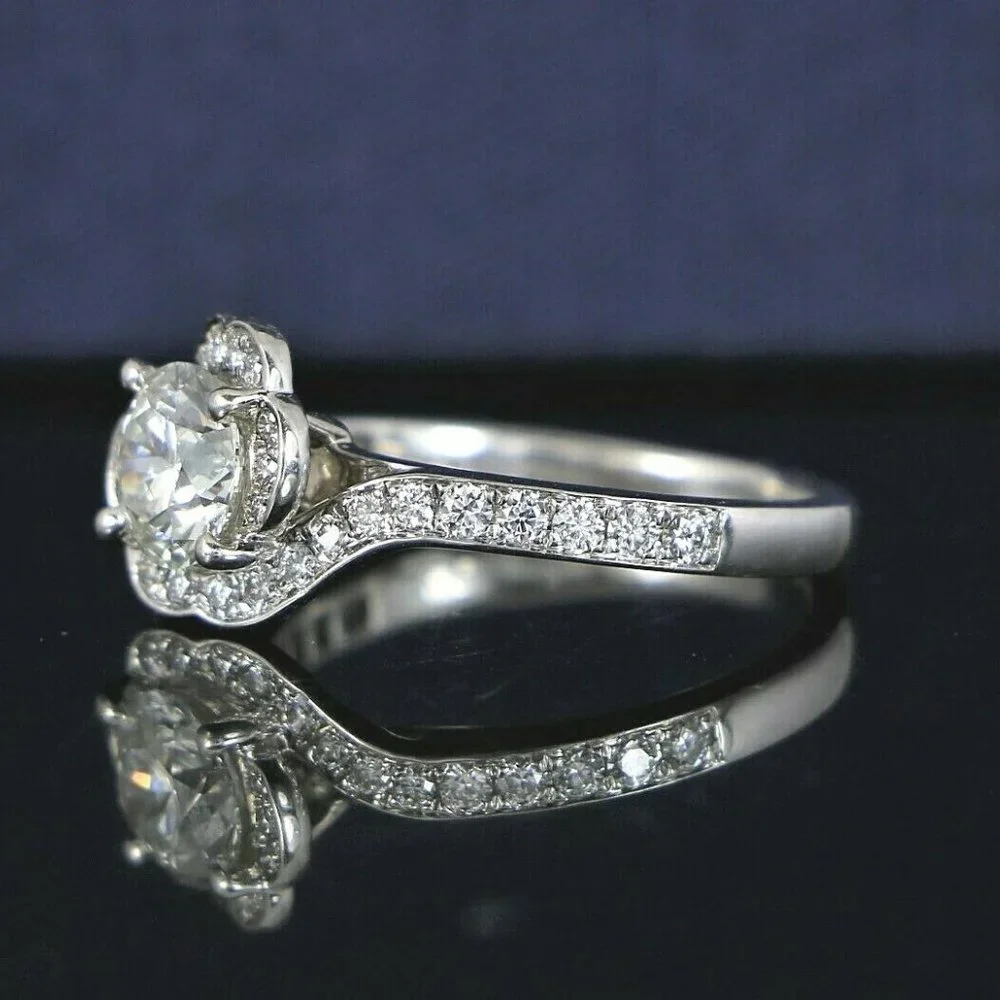 16867 Hearts On Fire 18K White Gold 0.79ct VS2 Round Diamond Engagement Ring - Picture 5 of 10
